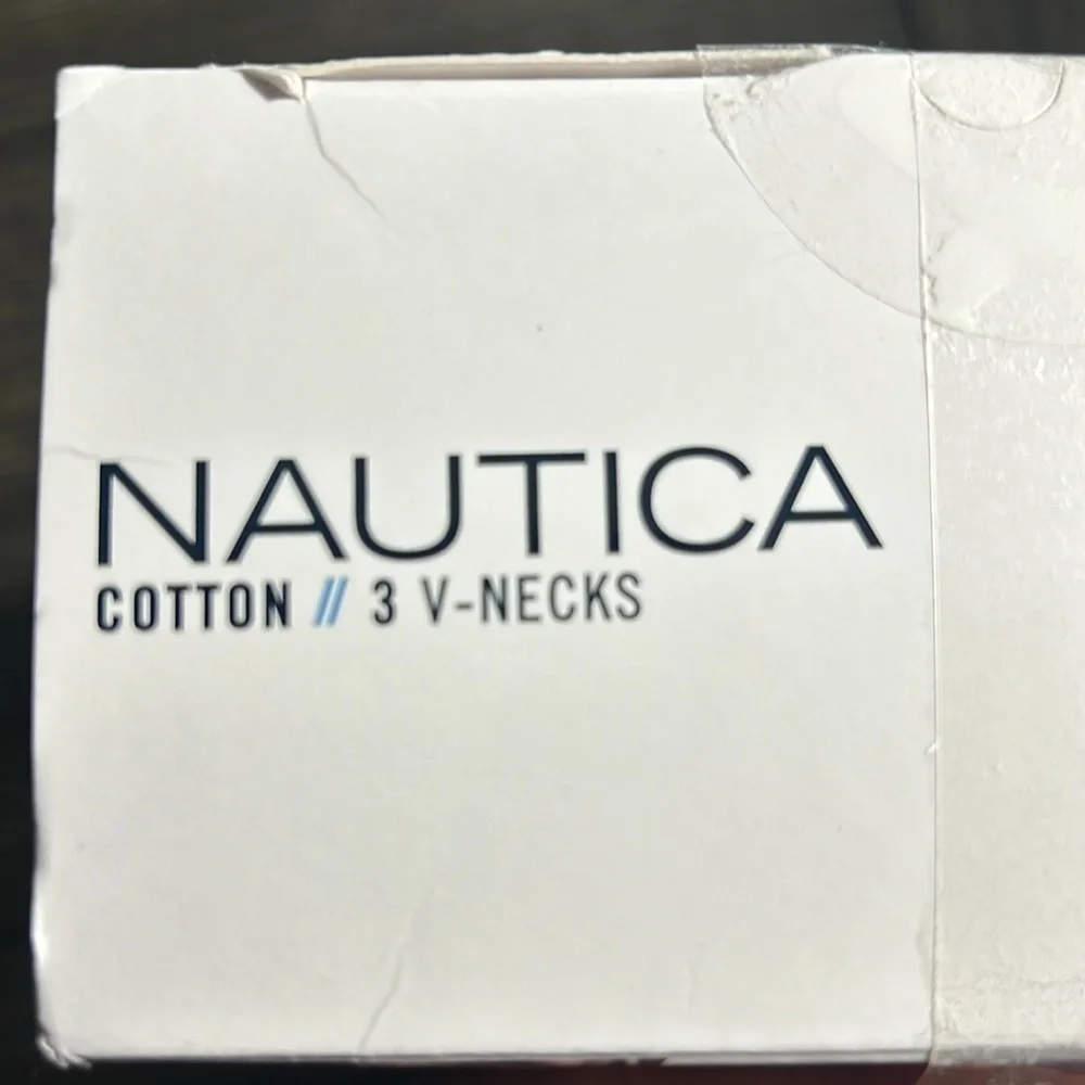 Nautica‎ Mens 3 Pack Cotton V-Neck Undershirts White Classic Fit Tagless L 42-44